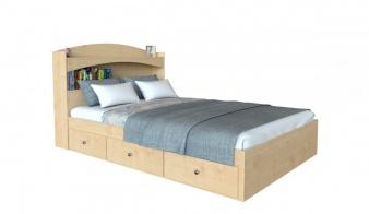 Двуспальная кровать с полками Лея 15