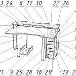 Чертеж Компьютерный стол Про 2 BMS