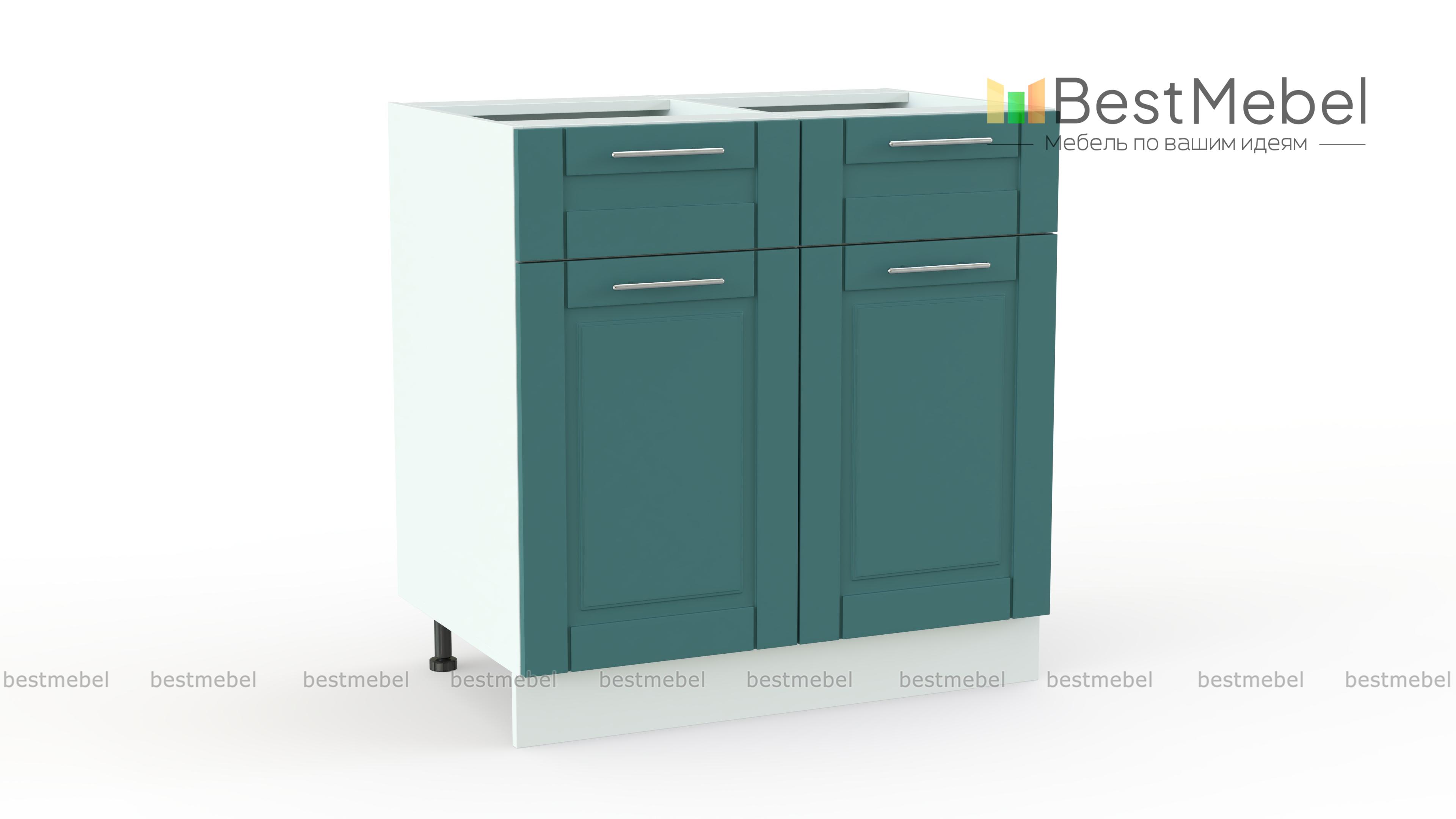 Шкаф нижний 2 двери 2 ящика Палермо BMS - Фото