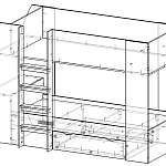 Чертеж Кровать-чердак Интегро-2 BMS