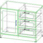 Чертеж Комод Прима Бэст 3-1 BMS