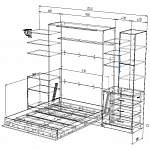 Чертеж Шкаф-кровать с диваном Бернард BMS