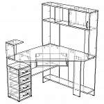 Чертеж Угловой компьютерный стол Flashnika - Флеш 33 BMS