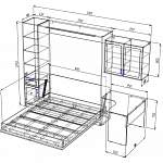 Чертеж Шкаф-кровать трансформер Блэк BMS