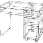 Чертеж Письменный стол  Пс 40-03 BMS