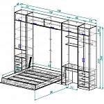 Чертеж Шкаф-кровать с диваном Мирона BMS