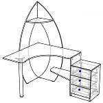 Чертеж Стол компьютерный угловой Дэн 8 BMS