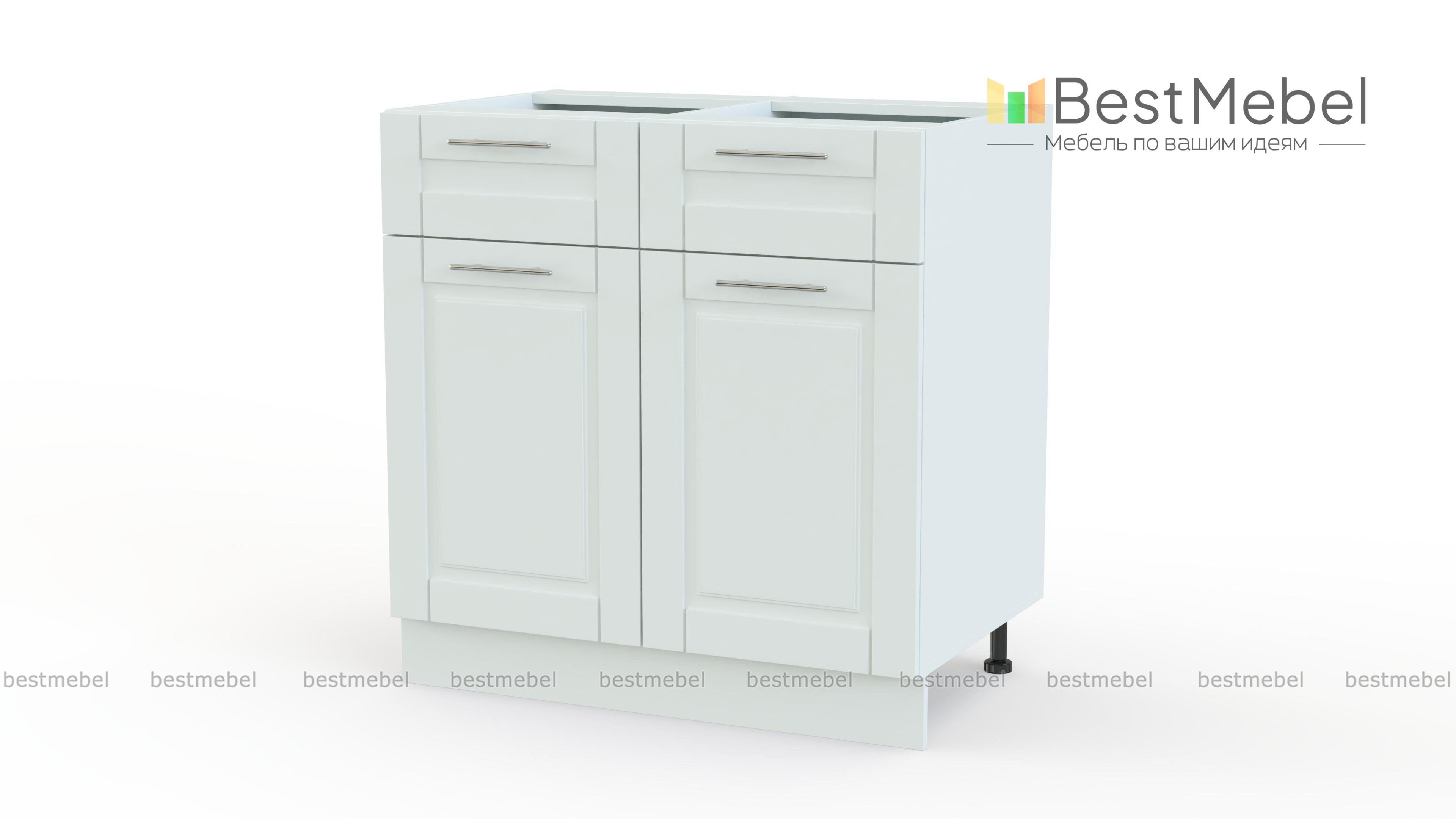 Шкаф нижний 2 двери 2 ящика Палермо BMS - Фото