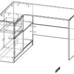 Чертеж Письменный угловой стол Адис 21 BMS