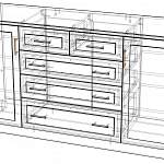 Чертеж Комод Иван 2.4 2 ящика BMS