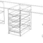 Чертеж Письменный стол для двоих детей Джуни BMS