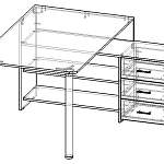 Чертеж Компьютерный стол Рональд -21 BMS