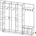 Чертеж Стенка прихожая Футурино 9 BMS