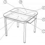Чертеж Кухонный стол Квартет BMS