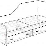Чертеж Кровать Твинс BMS