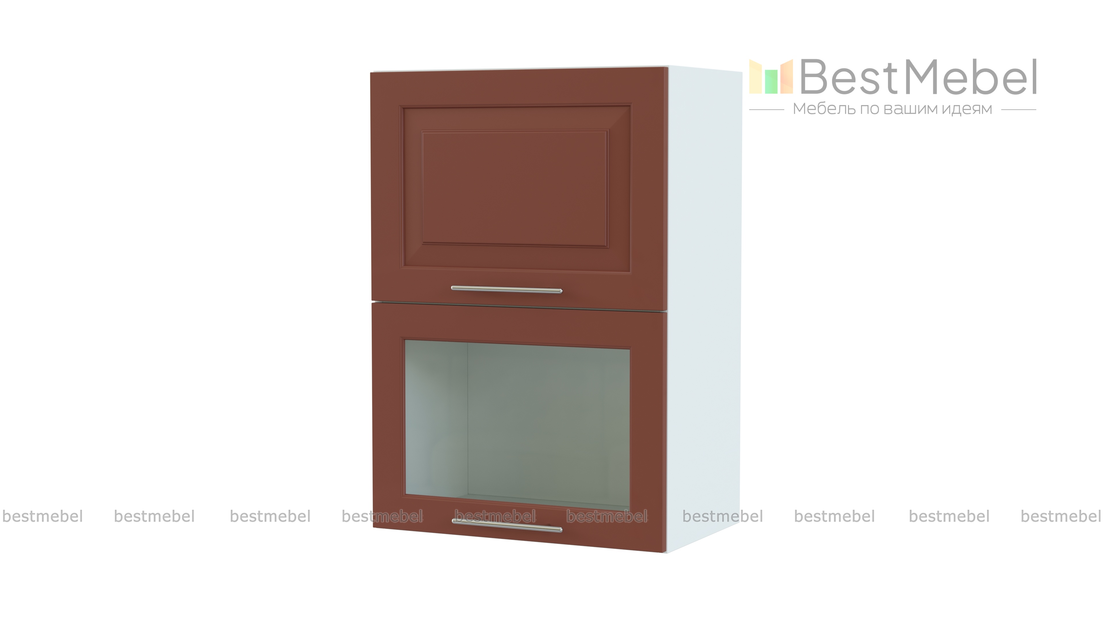 Шкаф газовка двухдверная с витриной Ирен BMS