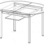 Чертеж Кухонный стол Квартет-1 BMS