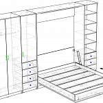 Чертеж Шкаф-кровать трансформер Шекспир BMS
