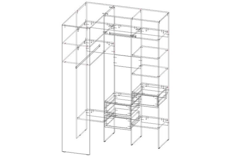 Гардеробная угловая Страйп 3 (1500х2300х1200)