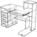 Чертеж Стол компьютерный КСК-4 BMS