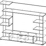 Чертеж Стенка для гостиной Астра 11 BMS
