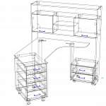 Чертеж Компьютерный стол угловой Силл с ящиками BMS