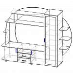 Чертеж Стенка для гостиной Радуга Люкс BMS