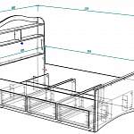 Чертеж Кровать с ящиком Скай 5 BMS