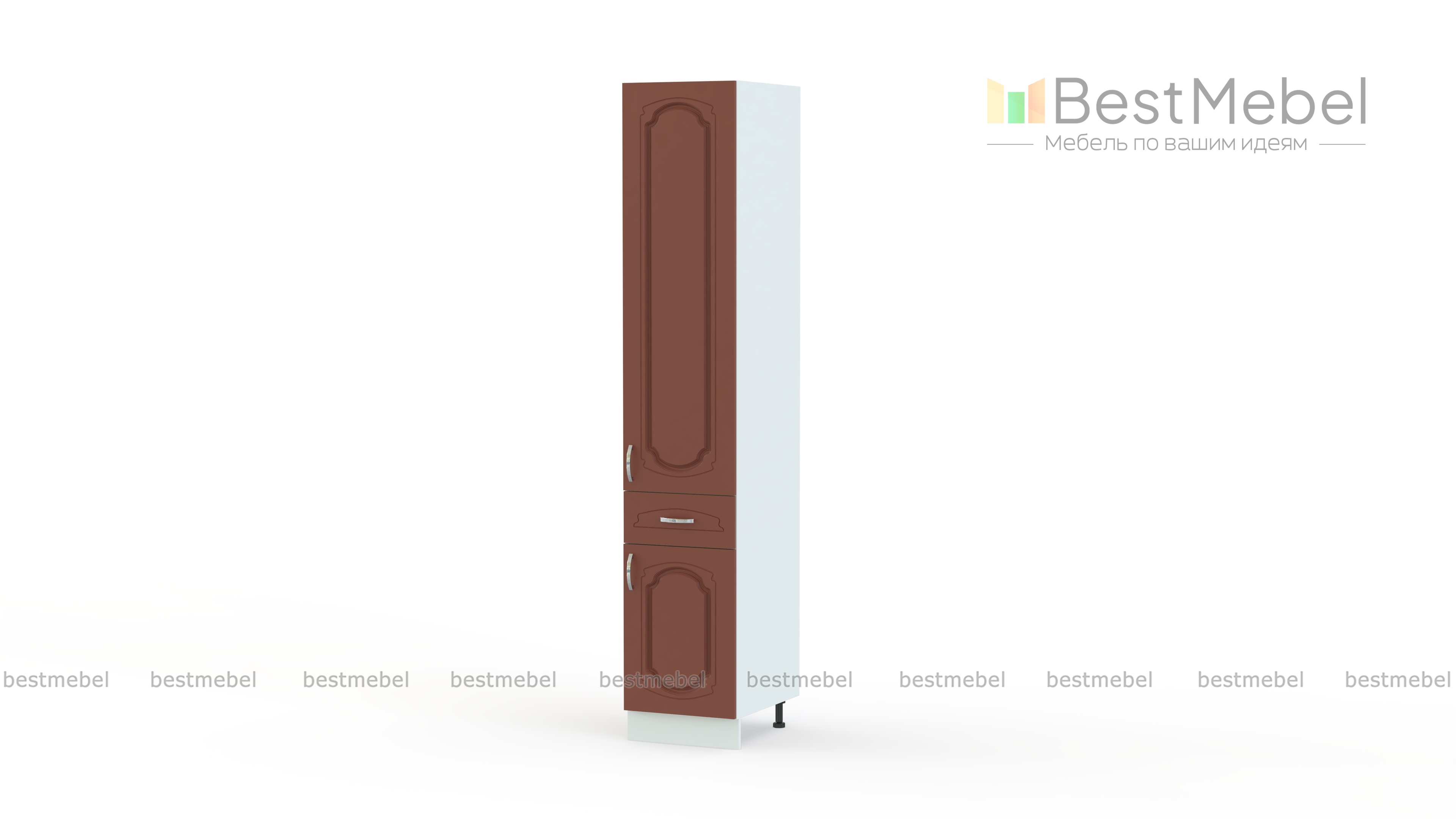 Шкаф пенал с дверцами и 1-м ящиком Настя BMS