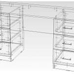 Чертеж Письменный стол ПСК-4 BMS