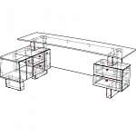 Чертеж Стол руководителя Капитан 3 BMS