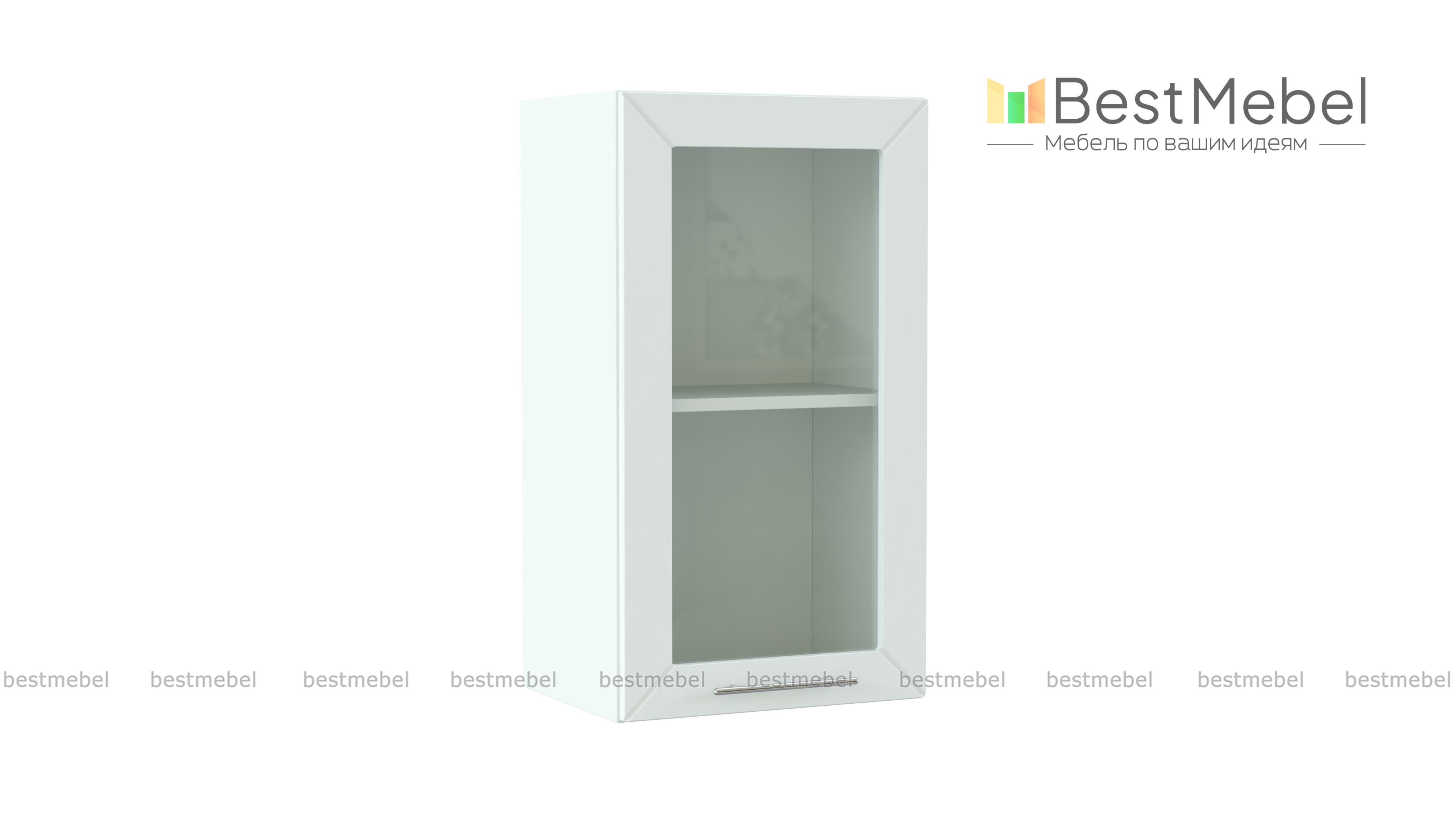 Шкаф верхний с 1-ой остекленной дверцей Тетчер BMS - Фото