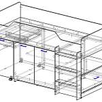 Чертеж Детская кровать-чердак Дм42 BMS