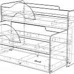 Чертеж Кровать Радуга 1,6 с ящиком BMS