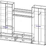 Чертеж Стенка для гостиной Нэнси BMS