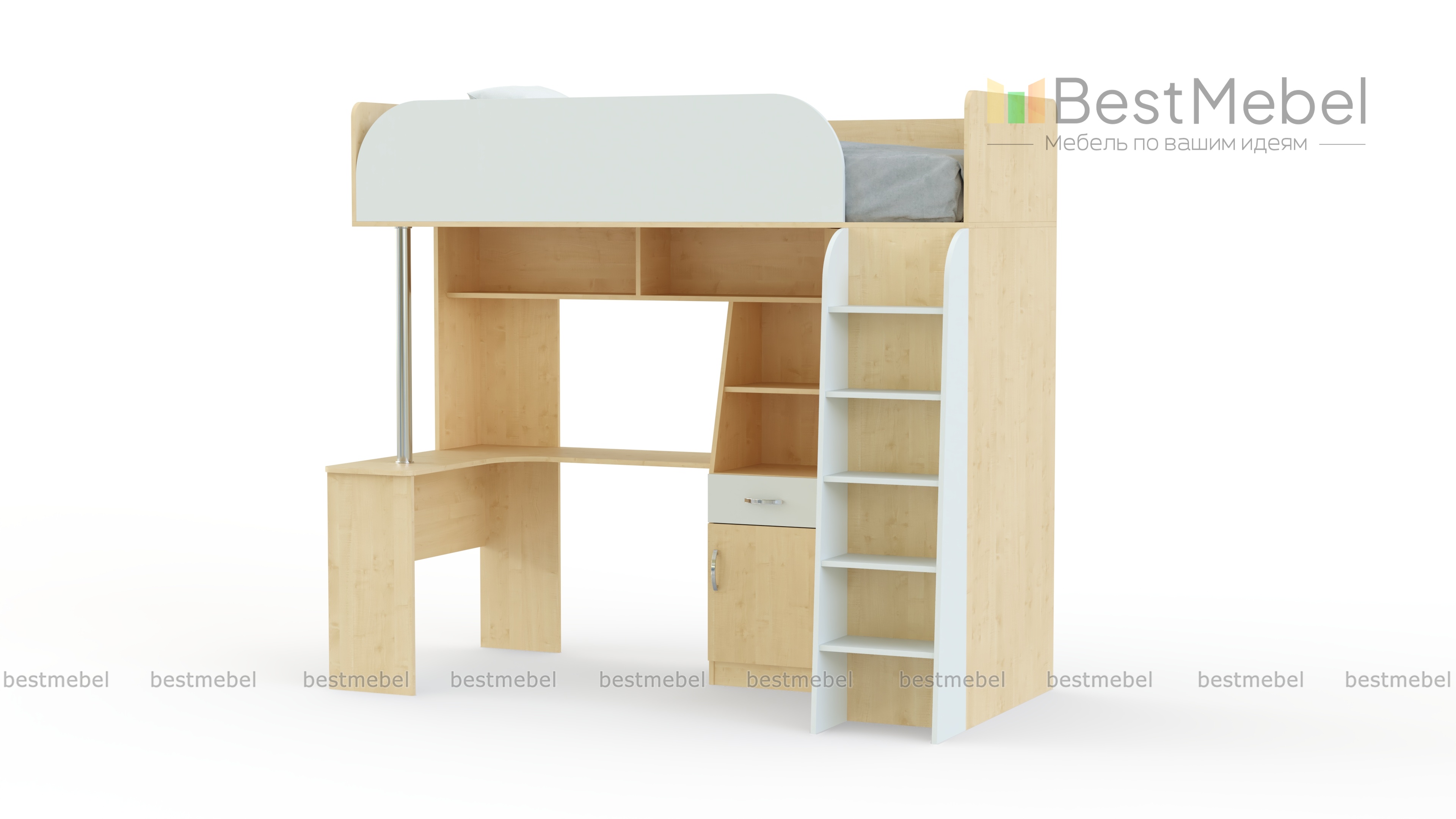 Угловая кровать-чердак Мультиплекс BMS