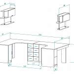 Чертеж Угловой письменный стол для двоих Витория 26 BMS