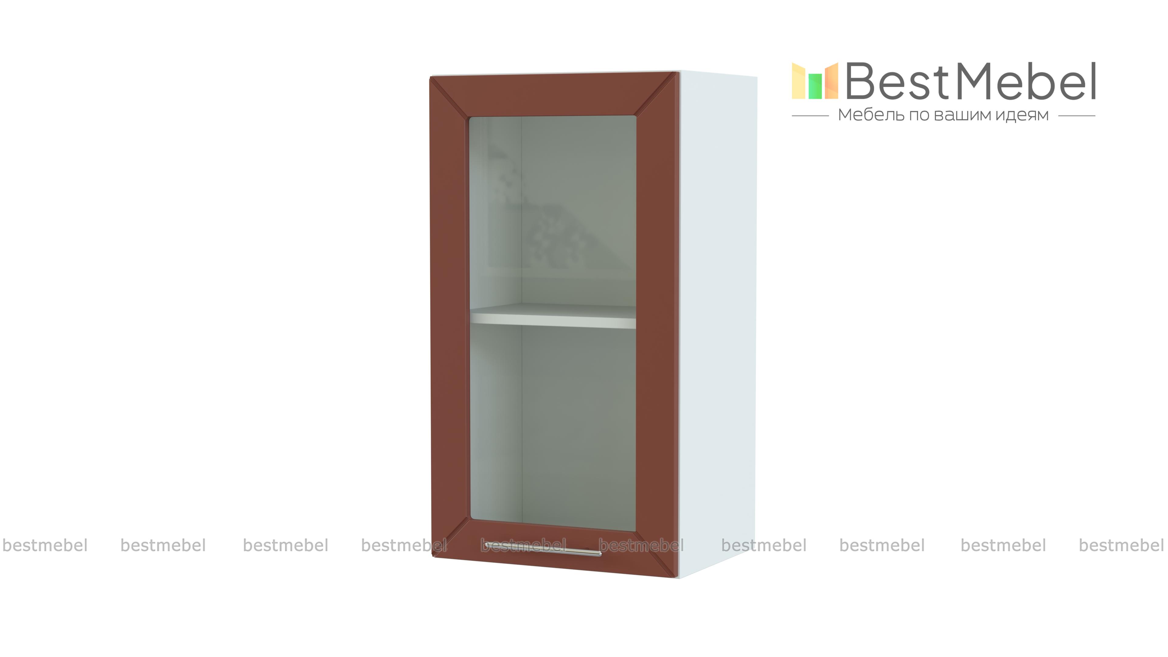 Шкаф верхний с 1-ой остекленной дверцей Тетчер BMS - Фото