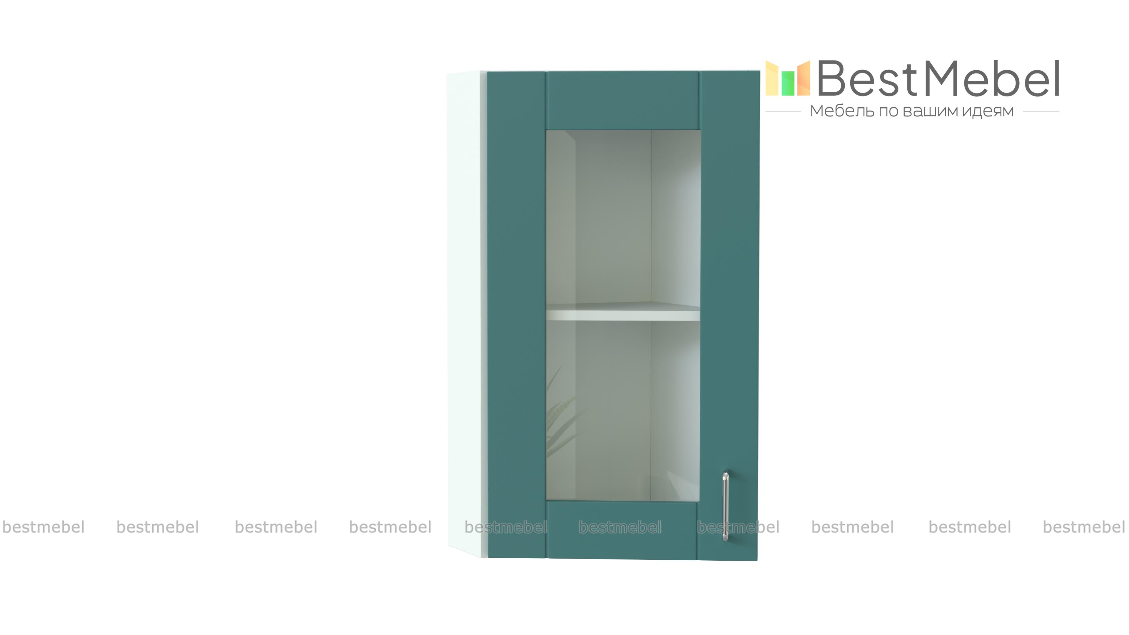 Шкаф верхний торцевой остекленный Лофт BMS - Фото