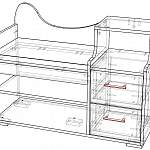 Чертеж Тумба для обуви Пихта Б - 2 BMS