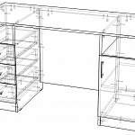 Чертеж Письменный стол двухтумбовый BMS