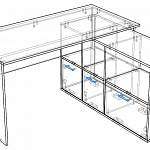 Чертеж Письменный угловой стол ШКУ-1 BMS