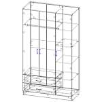 ШКАФ 3.2 ШАТУРА BMS (Белье - Платье (станд. 3))
