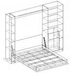 Чертеж Шкаф-кровать с угловым диваном Джером BMS