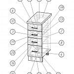 Чертеж Шкаф нижний с 4-мя ящиками Настя BMS