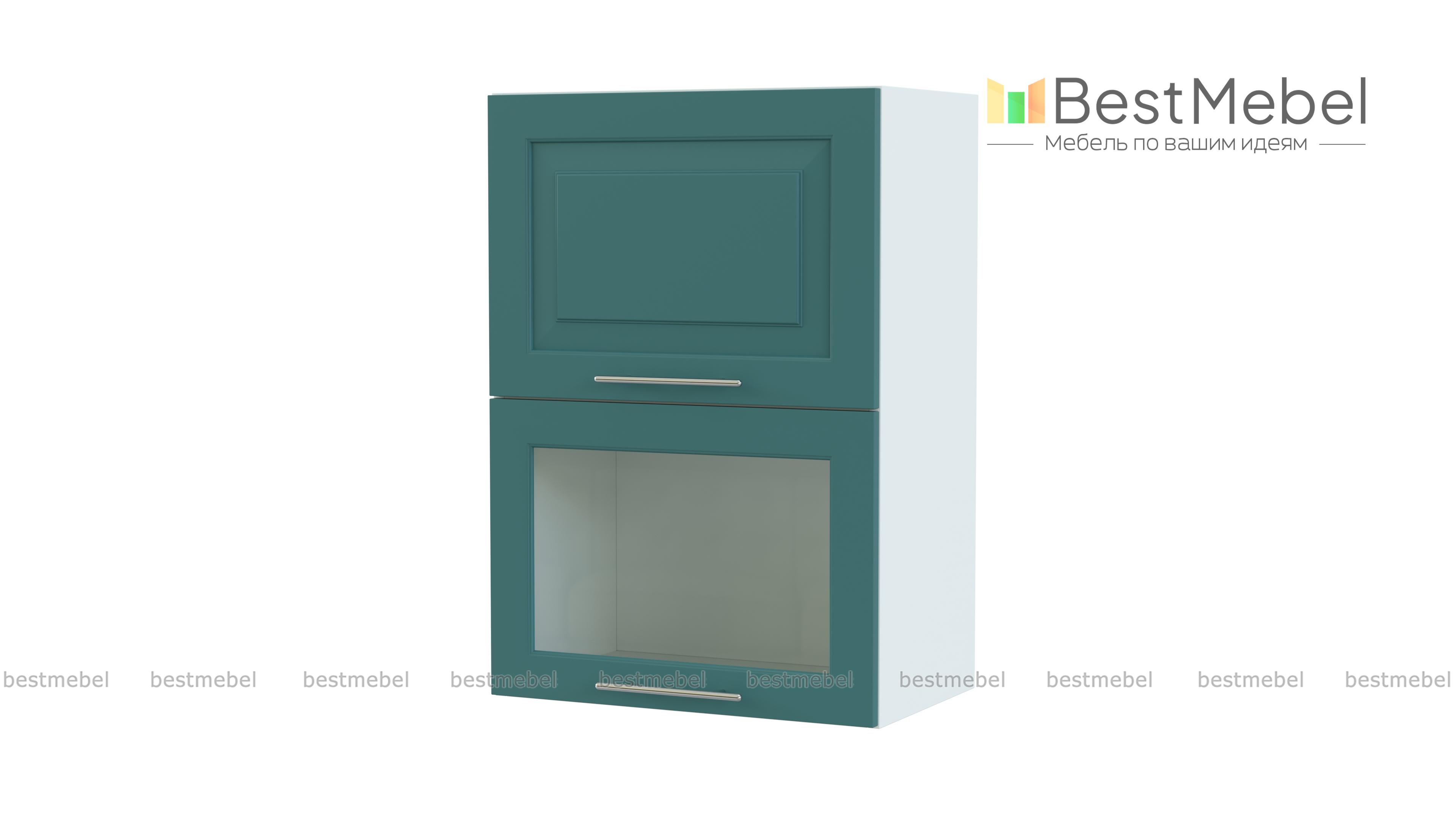 Шкаф газовка двухдверная с витриной Ирен BMS - Фото