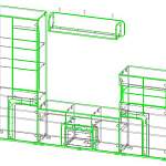 Чертеж Стенка для гостиной Марсель BMS