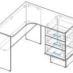Чертеж Письменный стол Домино СД-45С BMS
