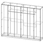 Шкаф распашной Руан 6 BMS(Белье - Платье - Платье - Белье (станд. 6))