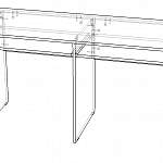 Чертеж Стол письменный Диада-1П BMS